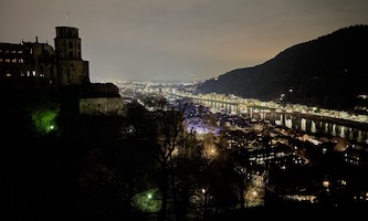 sleeping in my Tesla behind the castle of Heidelberg