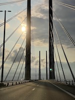 ... and passing the Öresund by bridge